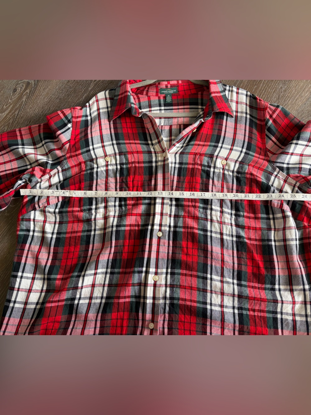 Lauren Ralph Lauren flannel button down plaid shirt size 3X Christmas holiday - Picture 5 of 6